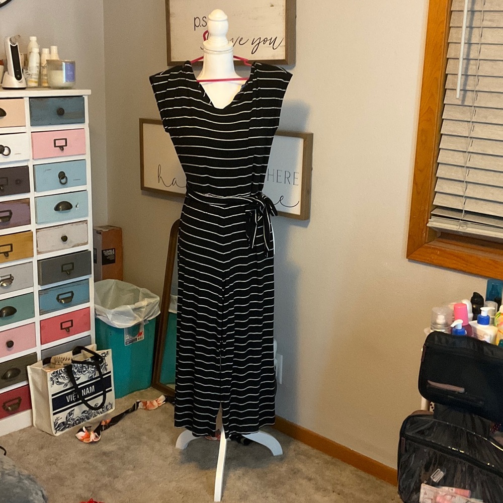 Black and White Striped Dress